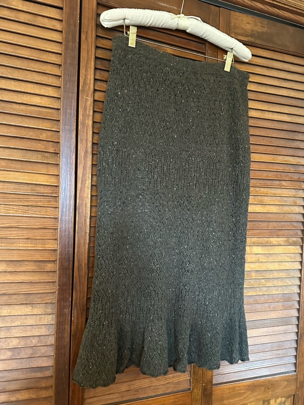 Lauren Ralph Lauren Olive Knit Wool Cashmere Skirt size medium - Picture 4 of 7